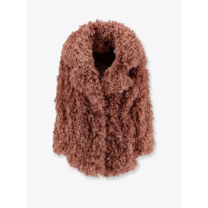 Faux shearling peacoat