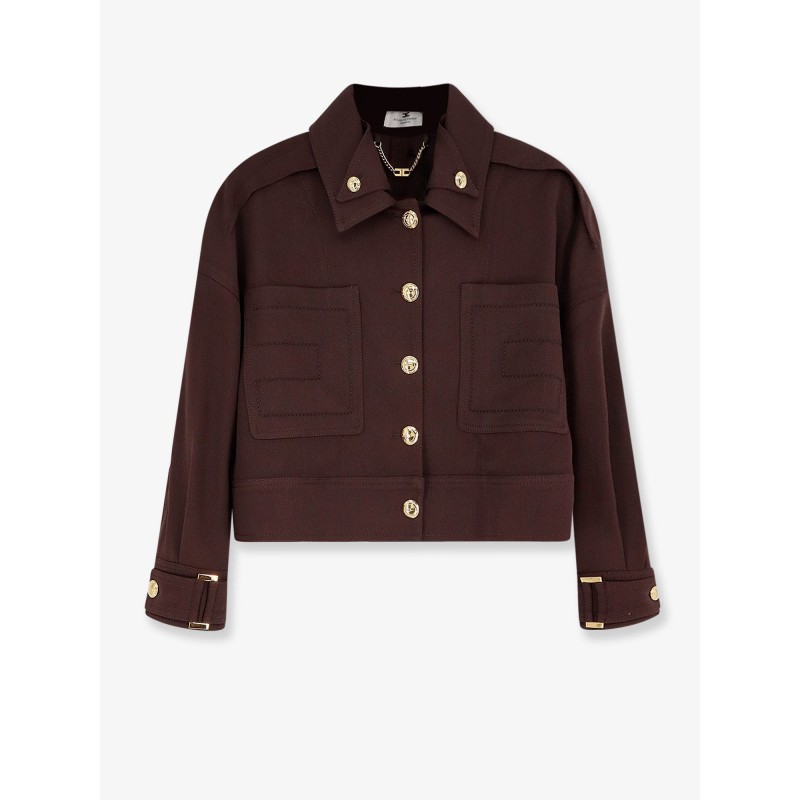 Cropped viscose jacket