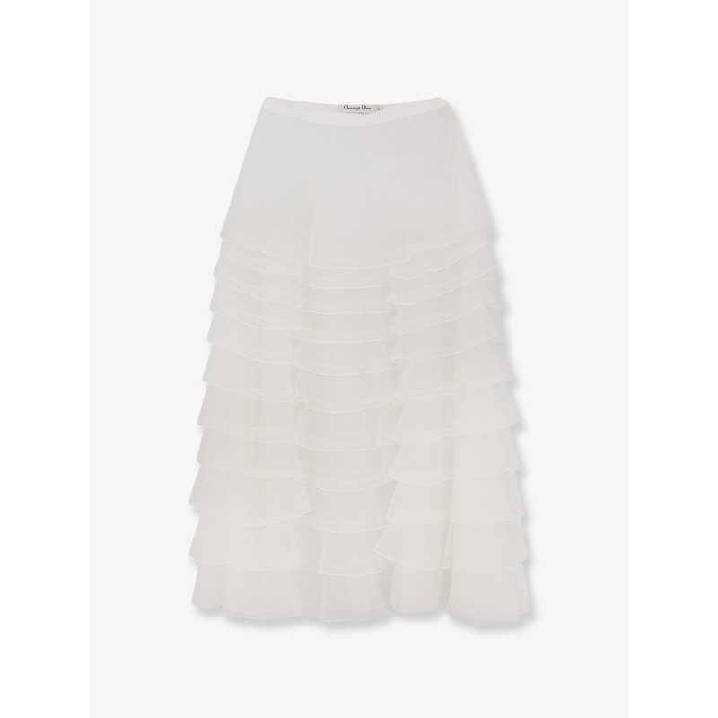 Flounced voile skirt
