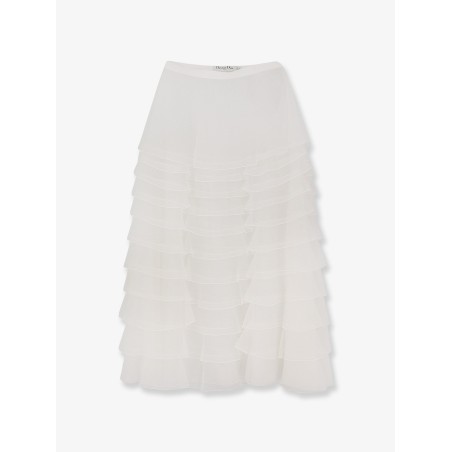 Flounced voile skirt