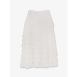 Flounced voile skirt