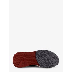 Cotton knit sneakers with leather inserts