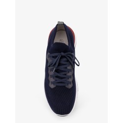 Cotton knit sneakers with leather inserts