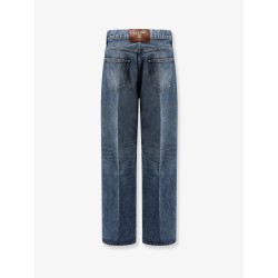 Denim jeans with back logo label