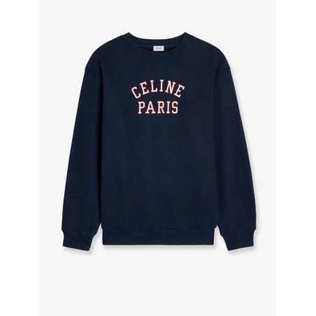 Cotton sweater with front lettering logo