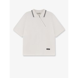 Cotton polo shirt with asymmetric zip