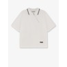 Cotton polo shirt with asymmetric zip