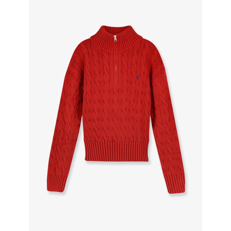 Cotton sweater with contrasting logo