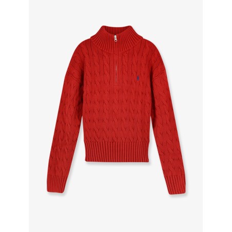 Cotton sweater with contrasting logo