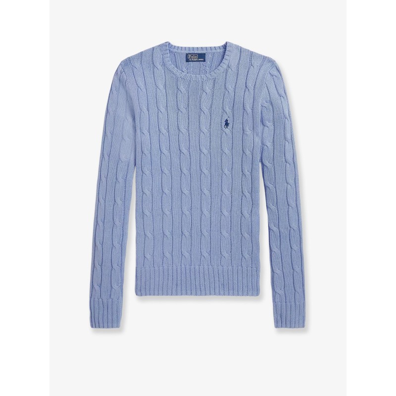 Cotton sweater with embroidered logo on the front