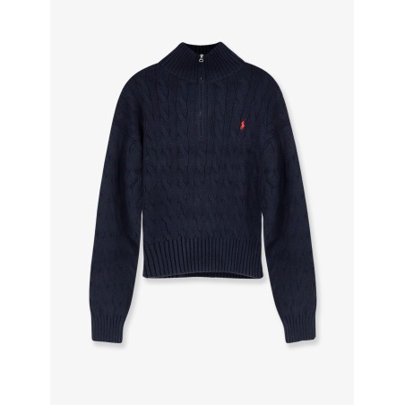Cotton sweater with contrasting logo