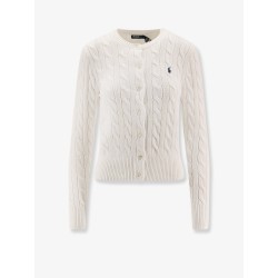 Cotton cardigan with contrasting logo