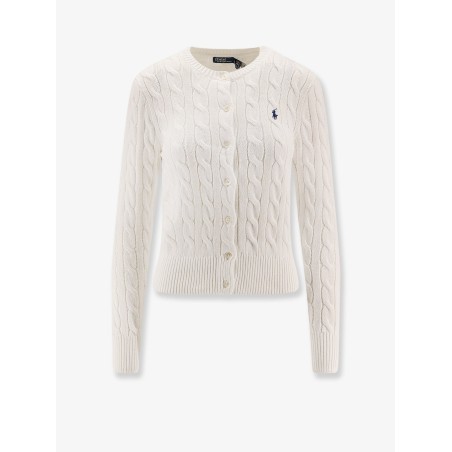 Cotton cardigan with contrasting logo