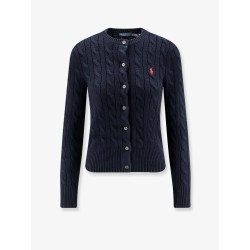 Cotton cardigan with contrasting logo