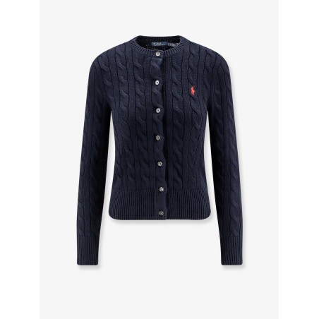 Cotton cardigan with contrasting logo