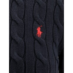 Cotton cardigan with contrasting logo