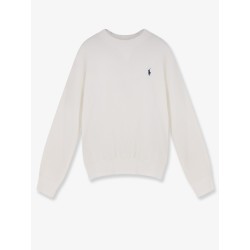 Cotton blend sweater with embroidered logo on the front