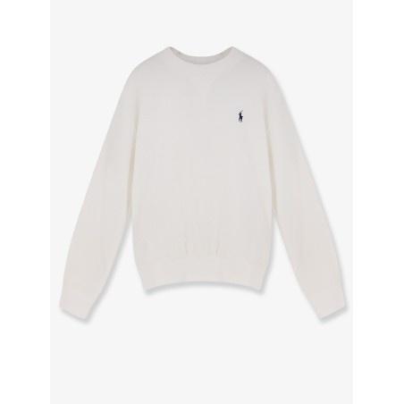 Cotton blend sweater with embroidered logo on the front