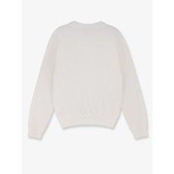 Cotton blend sweater with embroidered logo on the front