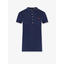 Cotton blend polo shirt with embroidered logo