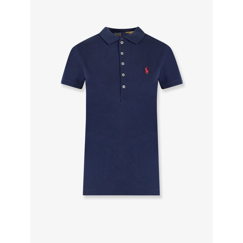 Cotton blend polo shirt with embroidered logo