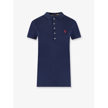 Cotton blend polo shirt with embroidered logo