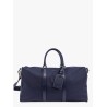 Nylon duffel bag with leather inserts