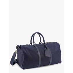 Nylon duffel bag with leather inserts