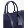 Nylon duffel bag with leather inserts