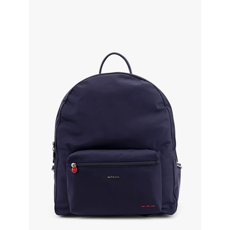 Nylon backpack with metal lettering logo