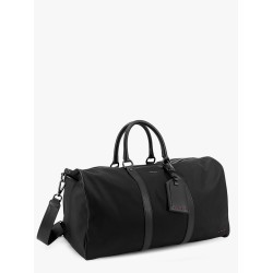 Nylon duffel bag with leather inserts