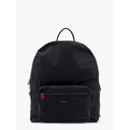 Nylon backpack with metal lettering logo