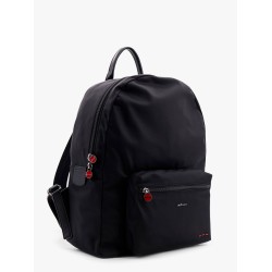 Nylon backpack with metal lettering logo