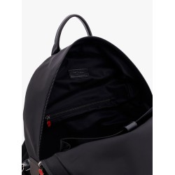 Nylon backpack with metal lettering logo