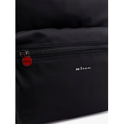 Nylon backpack with metal lettering logo