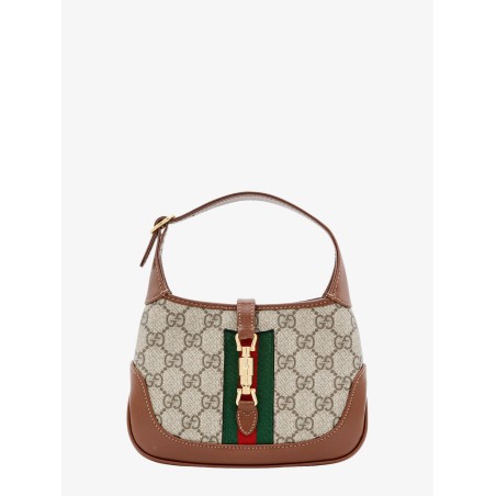 Gg supreme fabric and leather shoulder bag with iconic web band