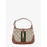 Gg supreme fabric and leather shoulder bag with iconic web band
