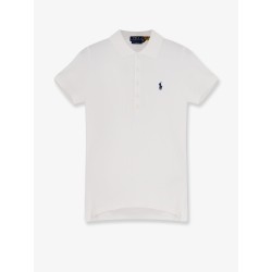 Cotton blend polo shirt with embroidered logo