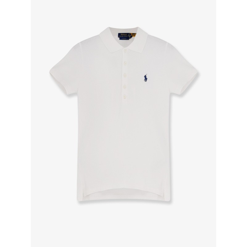 Cotton blend polo shirt with embroidered logo