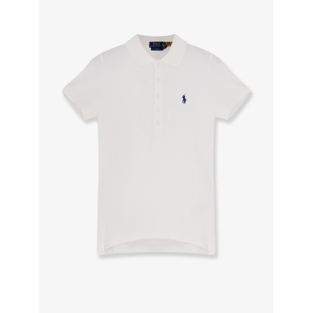 Cotton blend polo shirt with embroidered logo