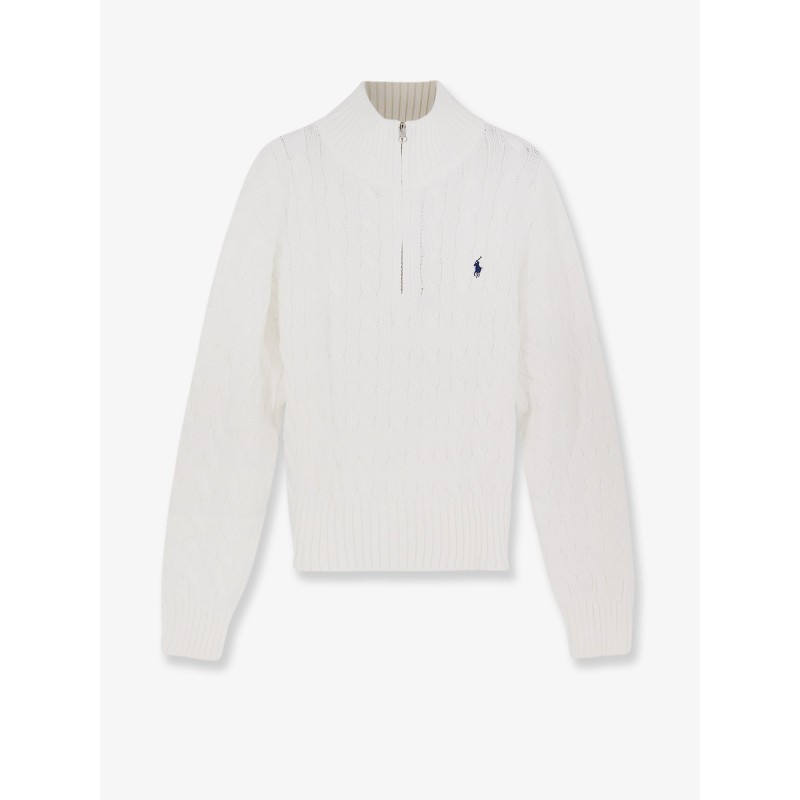 Cotton sweater with embroidered logo