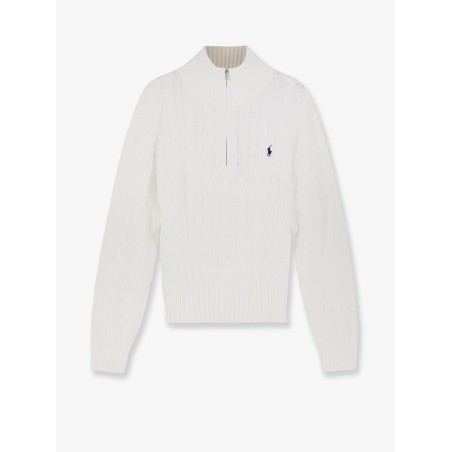 Cotton sweater with embroidered logo