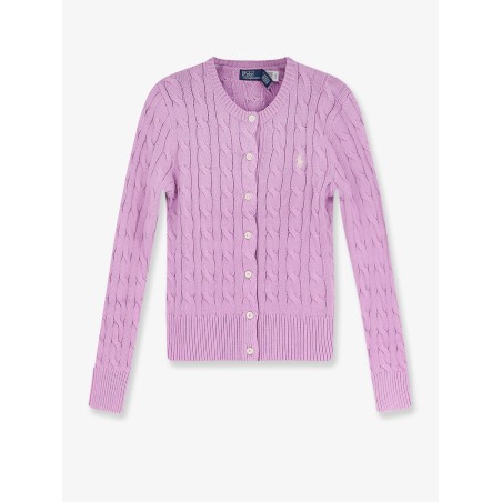 Cotton cardigan with contrasting logo