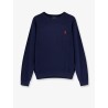 Cotton blend sweater with embroidered logo on the front