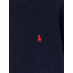 Cotton blend sweater with embroidered logo on the front