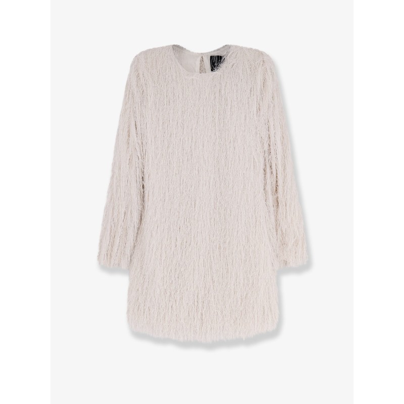 Short lurex dress with fringes