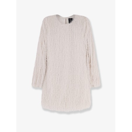 Short lurex dress with fringes