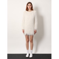 Short lurex dress with fringes