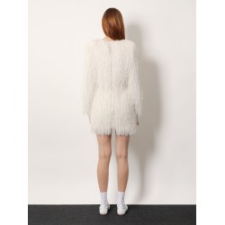 Short lurex dress with fringes
