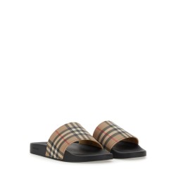 SANDALO SLIDE CON STAMPA CHECK